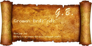 Gromen Brúnó névjegykártya